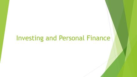 Investing and Personal Finance