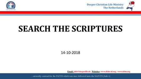 SEARCH THE SCRIPTURES 14-10-2018.