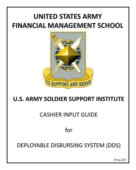 UNITED STATES ARMY FINANCIAL MANAGEMENT SCHOOL