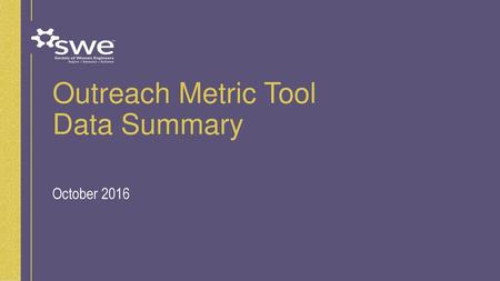 Outreach Metric Tool Data Summary