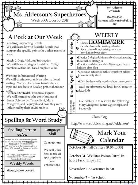 Ms. Alderson’s Superheroes Science/Social Studies