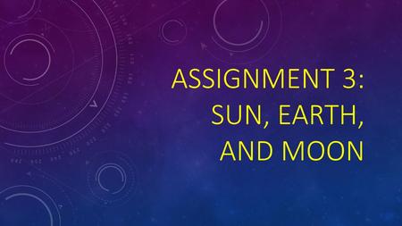 Assignment 3: Sun, Earth, and moon