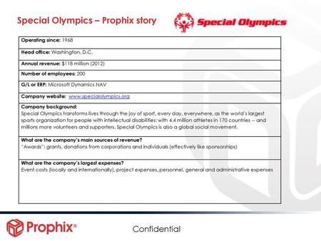 Special Olympics – Prophix story