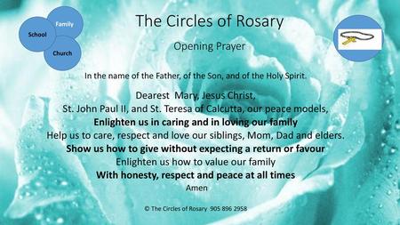 The Circles of Rosary Opening Prayer