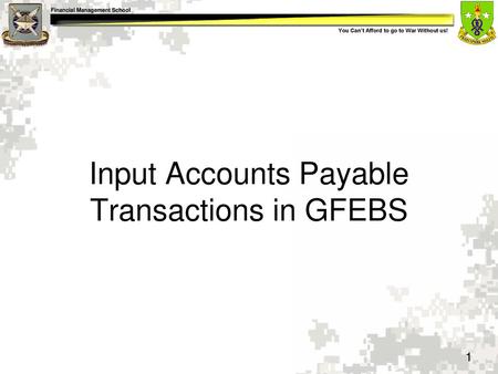 Input Accounts Payable Transactions in GFEBS