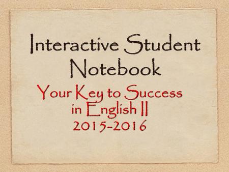 Interactive Student Notebook