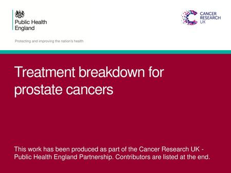 Treatment breakdown for prostate cancers