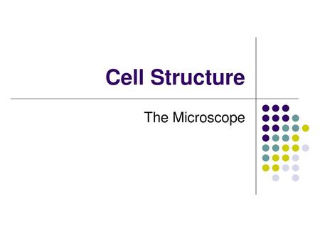 Cell Structure The Microscope.