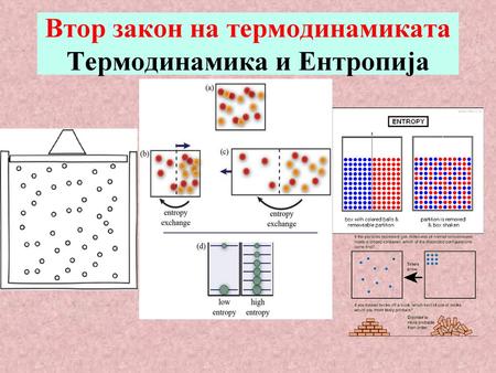 Втор закон на термодинамиката Термодинамика и Ентропија