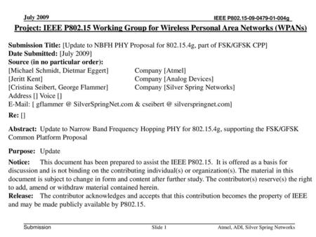 <month year> IEEE P xxxx g July 2009