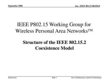 IEEE P Working Group for Wireless Personal Area NetworksTM