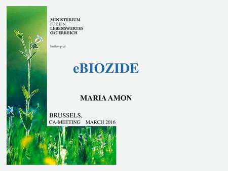 EBIOZIDE Maria Amon Brussels, CA-meeting March 2016.