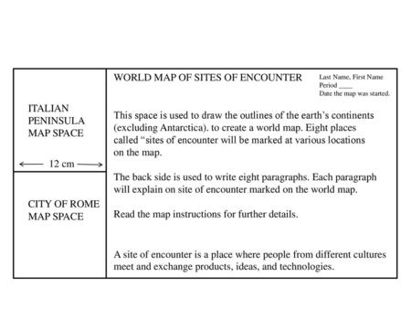 WORLD MAP OF SITES OF ENCOUNTER