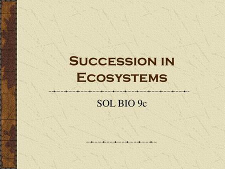 Succession in Ecosystems