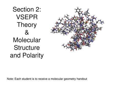 Section 2: VSEPR Theory & Molecular Structure and Polarity