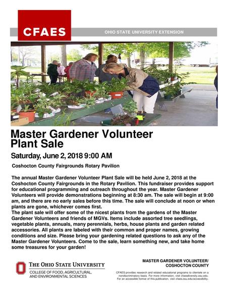 Master Gardener Volunteer Plant Sale