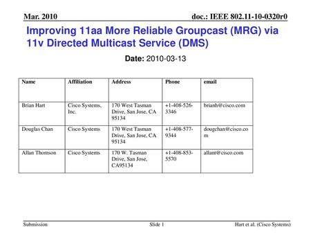 September 2006 doc.: IEEE /0000r0 Mar. 2010