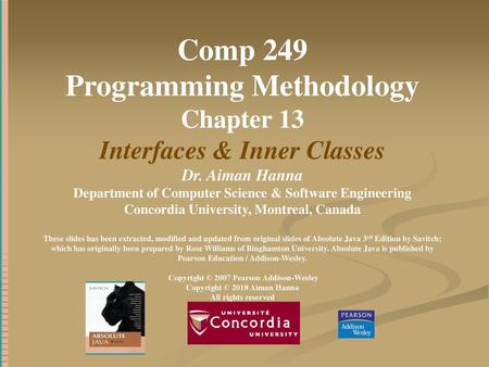 Comp 249 Programming Methodology