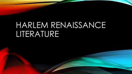 Harlem Renaissance Literature