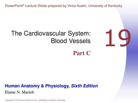 The Cardiovascular System: Blood Vessels Part C