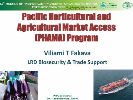 Viliami T Fakava LRD Biosecurity & Trade Support