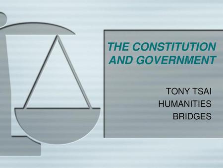 THE CONSTITUTION AND GOVERNMENT