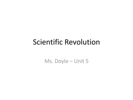 Scientific Revolution