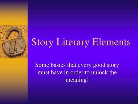 Story Literary Elements