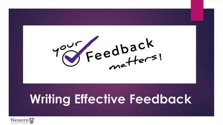 Writing Effective Feedback