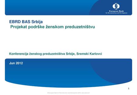 EBRD BAS Srbija Projekat podrške ženskom preduzetništvu