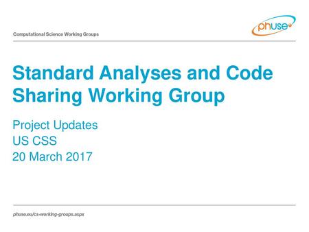 Standard Analyses and Code Sharing Working Group