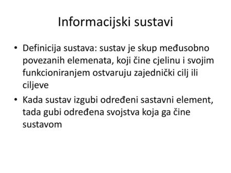 Informacijski sustavi