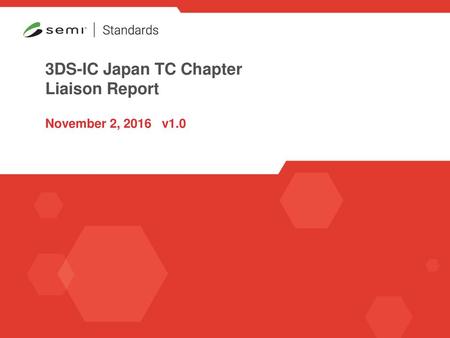 3DS-IC Japan TC Chapter Liaison Report