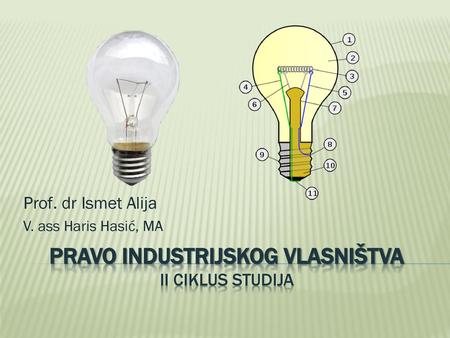 PRAVO INDUSTRIJSKOG VLASNIŠTVA ii CIKLUS STUDIJA