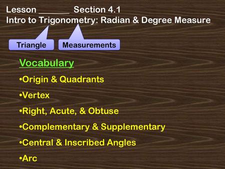 Lesson _______ Section 4