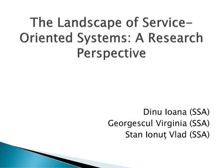 The Landscape of Service-Oriented Systems: A Research Perspective