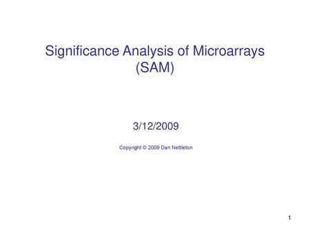 Significance Analysis of Microarrays (SAM)