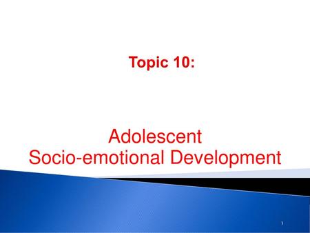 Adolescent Socio-emotional Development