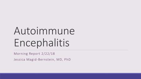 Autoimmune Encephalitis