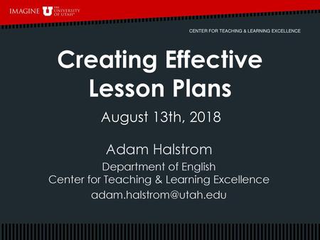 Creating Effective Lesson Plans