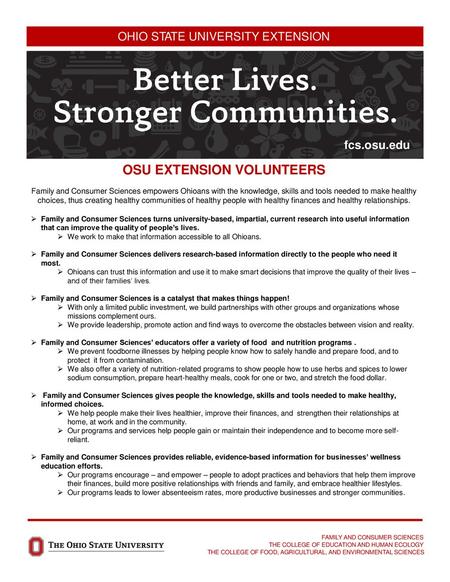 OSU EXTENSION VOLUNTEERS