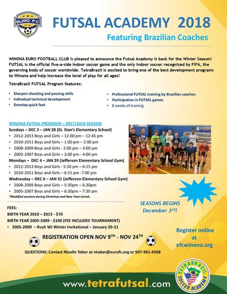 FUTSAL ACADEMY 2018 Featuring Brazilian Coaches