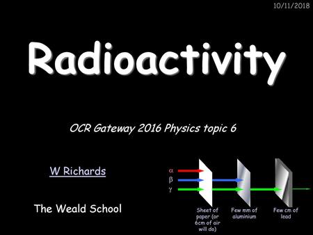 OCR Gateway 2016 Physics topic 6