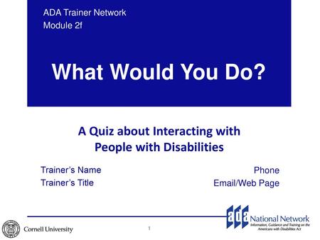 A Quiz about Interacting with People with Disabilities