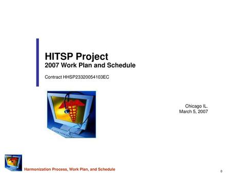 HITSP Project 2007 Work Plan and Schedule Contract HHSP EC