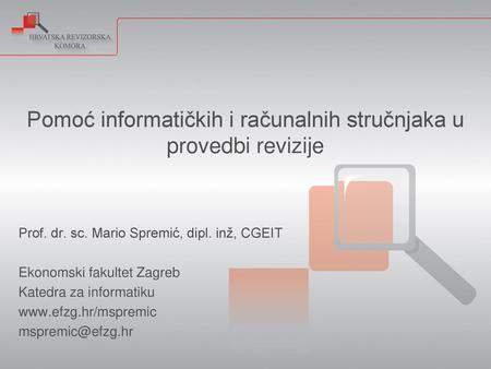 Pomoć informatičkih i računalnih stručnjaka u provedbi revizije