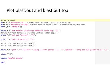 Plot blast.out and blast.out.top