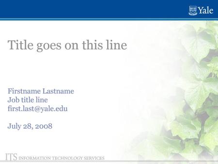 Firstname Lastname Job title line July 28, 2008