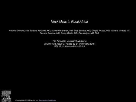 Neck Mass in Rural Africa