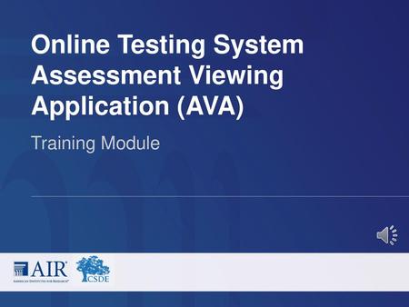 Online Testing System Assessment Viewing Application (AVA)